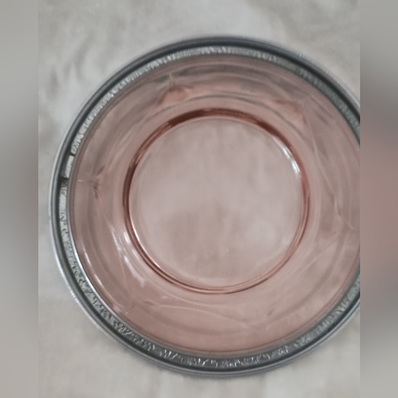 Vintage Pink Depression Glass Bowl Basket with Silver Handle - Picture 3 of 7